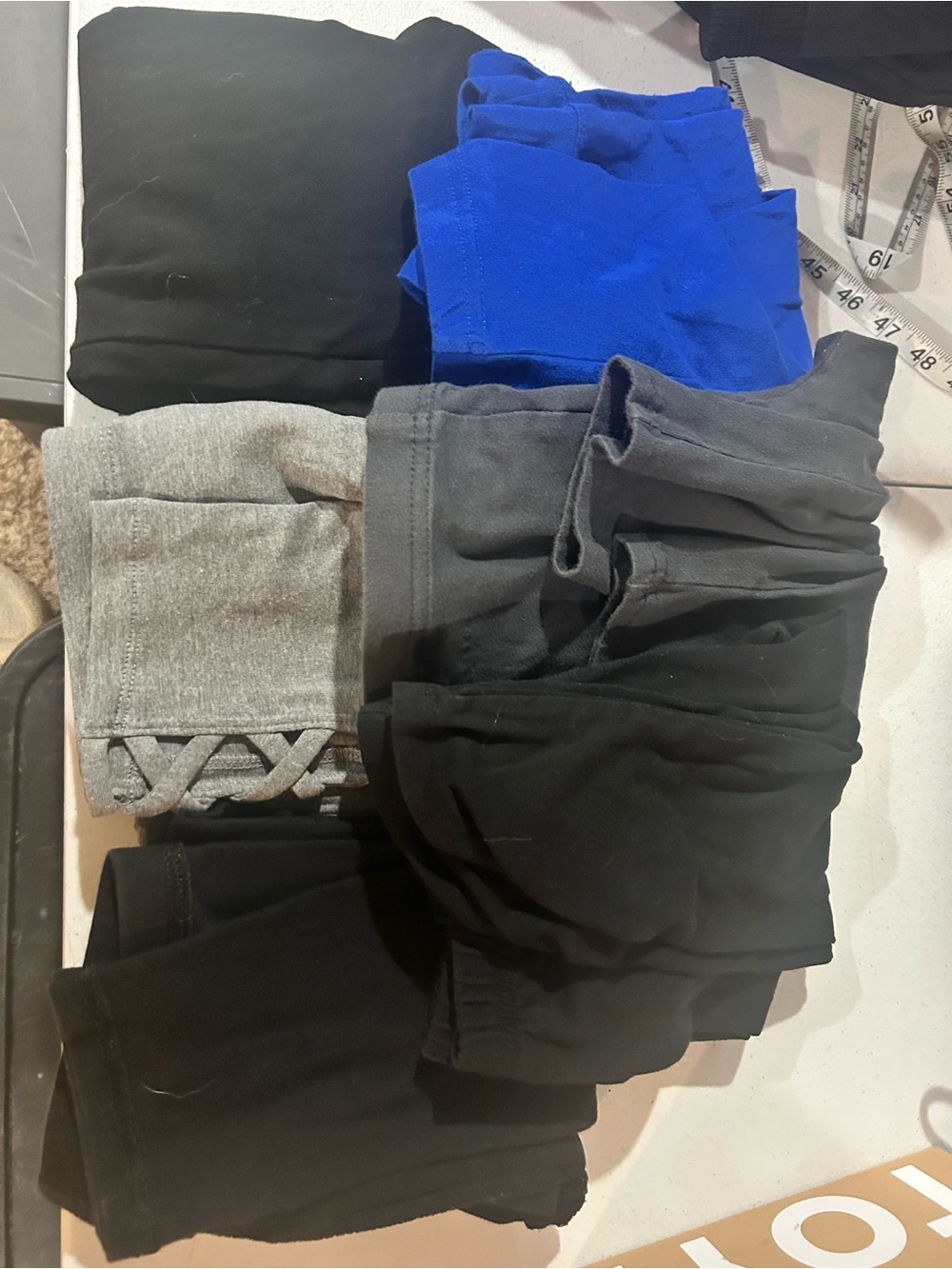 Old Navy Kids Leggings & Shorts Bundle - Black, Gray & Royal Blue